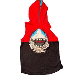 Boys Pocket Shark Funny Printed Graphic Jaws Shark Week T shirt Size 8